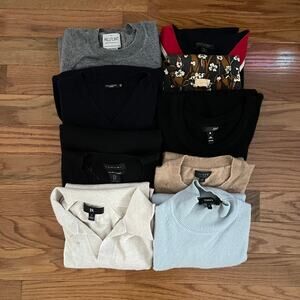 Lot 10 Premium Fiber Sweaters Cashmere Merino Wool Crafting Unraveling Felting